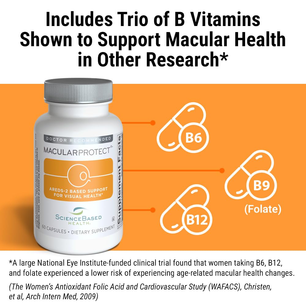 ScienceBased Health MacularProtect AREDS 2 Formula – Eye Health Vitamin & Mineral Supplement with Lutein, Zeaxanthin & B Vitamins for Macular & Vision Support – 60 Capsules ScienceBased HealthAu supplements