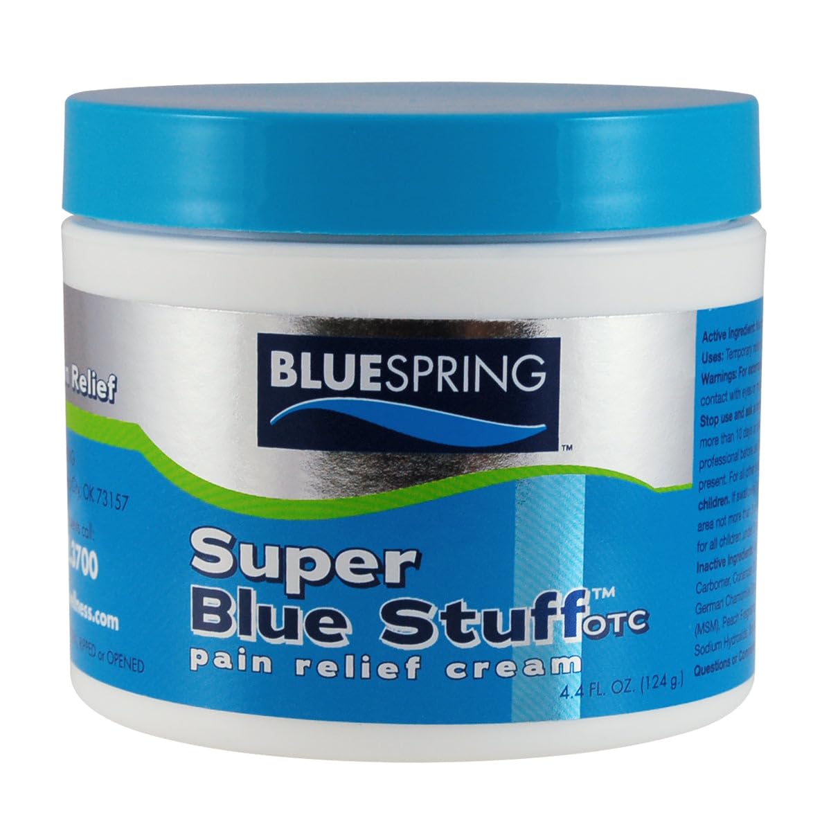 BLUESPRING Pain Relief Cream- Super Blue Stuff with Emu Oil, Arnica, Provides Maximum Arthritis Pain Relief- Anti Inflammatory Cream Goes Deep into the Skin- Great Muscle Rub and Relaxer Cream - 4 oz Emu TherapyAu supplements