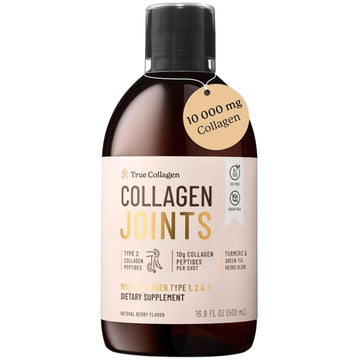 True Collagen Joints | 10,000 mg Hydrolyzed Collagen Liquid Supplement - 500 ml, 20 Day Supply | Glucosamine, MSM and Chondroitin for Healthy Joints | Fat-Free, Sugar-Free, 100% Natural Berry Flavor True CollagenAu supplements