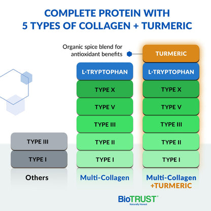 BioTrust Collagen Powder with Turmeric – 5 Types (I, II, III, V, X) + Turmeric BioTrustUS supplements