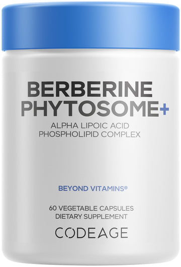 Codeage Berberine Phytosome Supplement - Berberine HCL, Alpha Lipoic Acid, Phospholipid Complex - 2-Month Supply - Berberine HCL - Berberine Hydrochloride - Gluten-Free, Non-GMO - 60 Capsules CodeageAu supplements