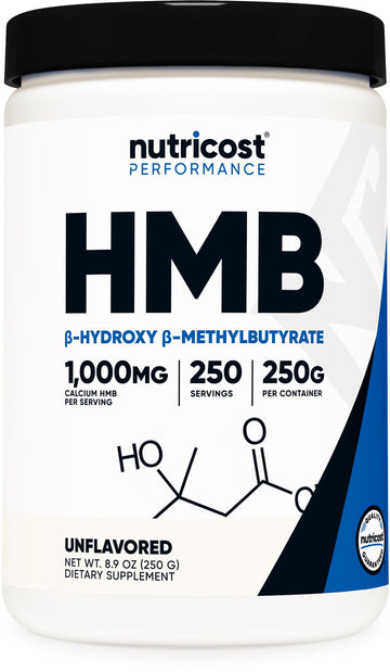 Nutricost HMB Powder (Beta-Hydroxy Beta-Methylbutyrate) 250 Grams - Gluten Free & Non-GMO NutricostAu supplements