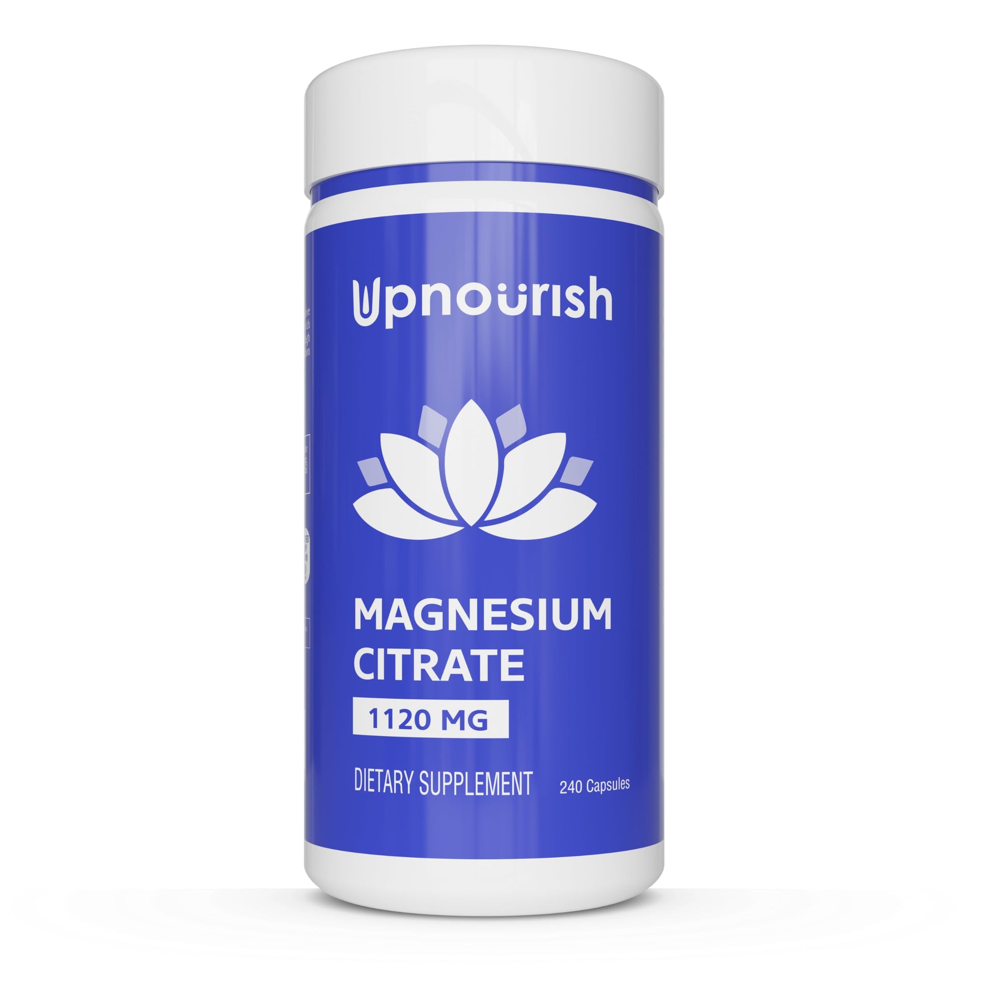 UpNourish Pure Magnesium Citrate (Citrato de Magnesio) 1120mg, 240 Capsules - High Absorption Magnesium Supplement for Women & Men - Natural Calm Magnesium for Constipation, Relax, Cramp Defense UpNourishAu supplements
