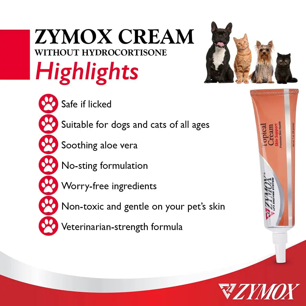 Pet King Brands ZYMOX Veterinarian Strength Topical Cream for Dogs and Cats, 1oz Pet King Brandsnz supplements