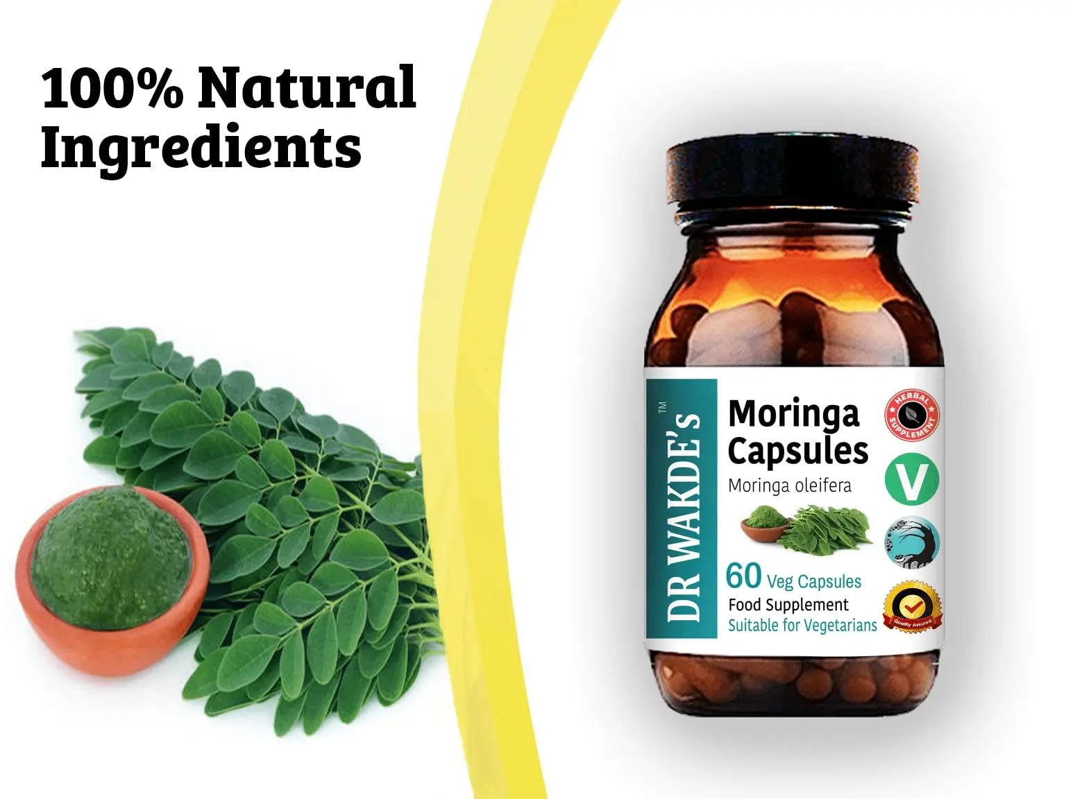 DR WAKDE'S Moringa Capsules (Moringa oleifera, 60 Veg Caps, Plant-Based Supplement, Ayurvedic Herb, All Natural, Vegan) DR WAKDE'snz supplements