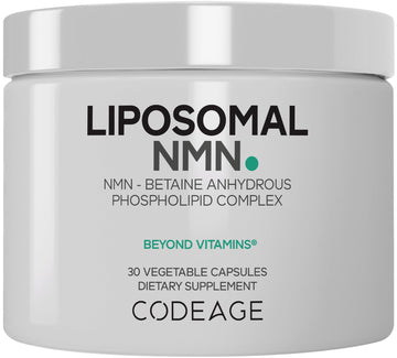 Codeage Liposomal NMN & TMG Supplement - Nicotinamide Mononucleotide NAD+ Precursor, Betaine Anhydrous Trimethylglycine TMG - Non-GMO - 30 Capsules CodeageAu supplements
