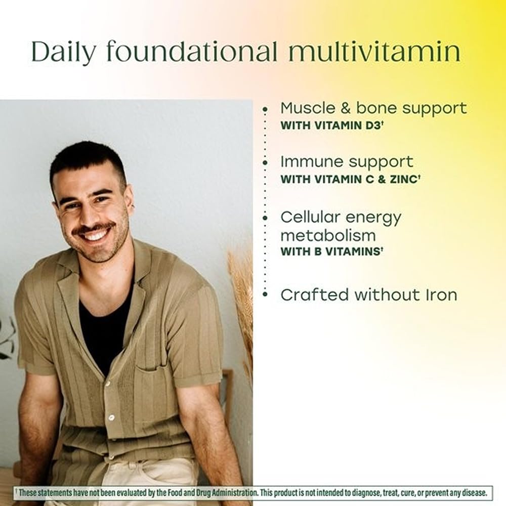 MegaFood One Daily Iron Free Multivitamin - Multivitamin for Women and Men - with Real Food - Immune Support Supplement - Bone Health - Energy Metabolism - Vegetarian; Non-GMO; No Iron - 60 Tablets MegaFoodAu supplements