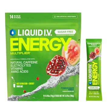 Liquid I.V.® Hydration Multiplier Sugar Free + Energy - Pomegranate Punch | Electrolyte Powder Drink Mix | 1 Pack (14 Servings) Liquid I.V.US supplements
