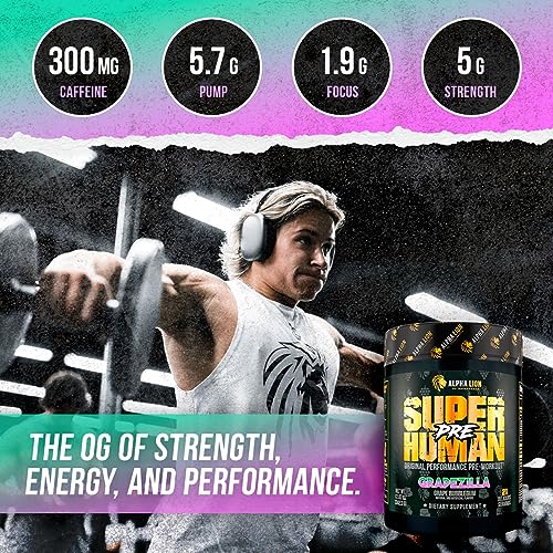 ALPHA LION Superhuman Pre Workout Powder, Beta Alanine, L-Taurine & Tri-Source ALPHA LIONUS supplements