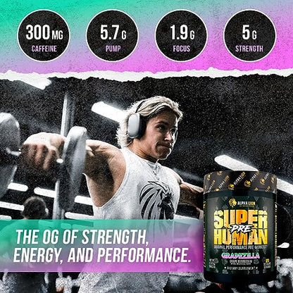 ALPHA LION Superhuman Pre Workout Powder, Beta Alanine, L-Taurine & Tri-Source ALPHA LIONUS supplements