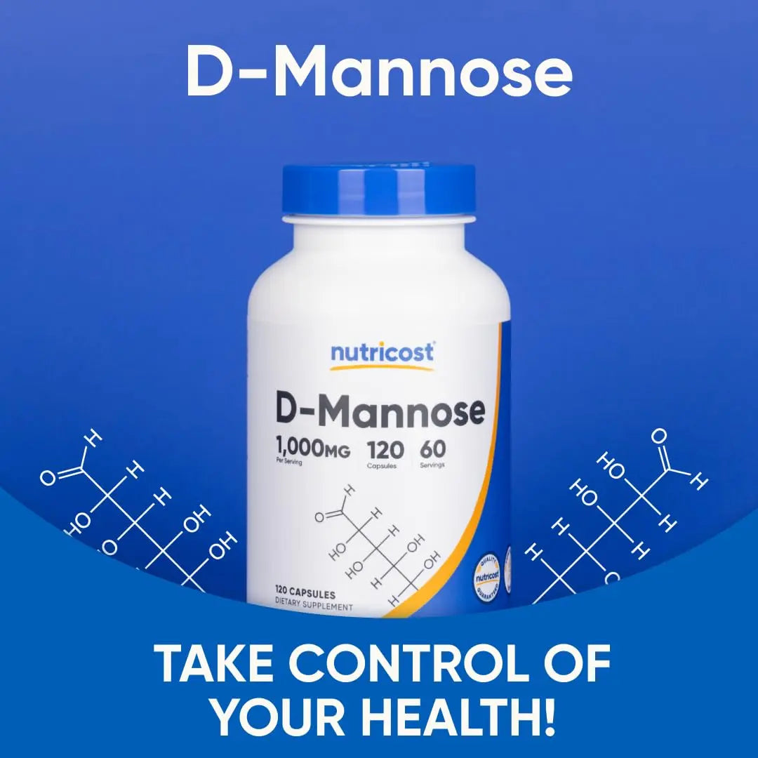 Nutricost D-Mannose 1000mg Per Serving, 120 Capsules - 500mg Per Capsule, Urinary Tract Health, Non-GMO and Gluten Free (Pack of 2) NutricostAu supplements