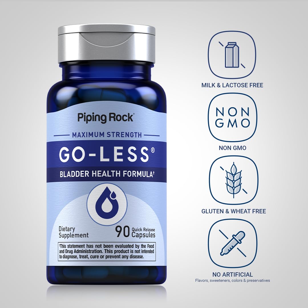 Piping Rock Bladder Control Pills for Women and Men | 90 Capsules | Maximum Strength Formula | Pumpkin Seed Extract | Non-GMO, Gluten Free Supplement Piping RockAu supplements