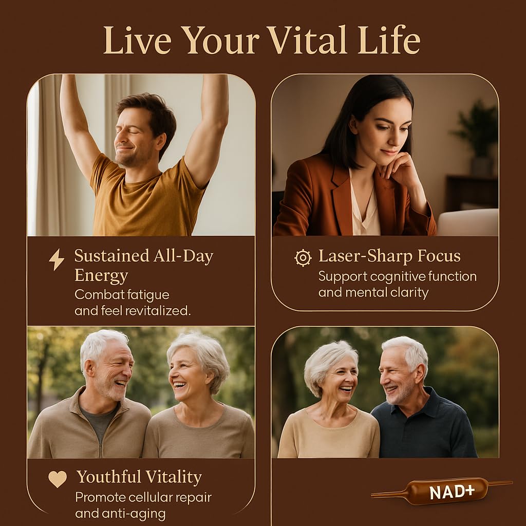 NAD Advanced Cellular Renewal - 1200mg NAD Supplement for Skin Aging Support Energy & Focus - 10 Vials (1) ARSYCHLLAu supplements