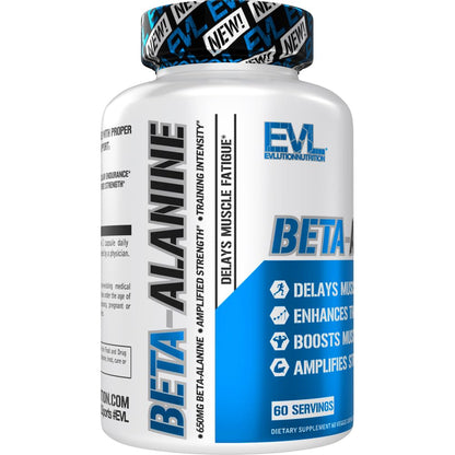Evlution Nutrition Beta-Alanine Capsules - Enhance Training Intensity - 60 Count Beta EvlutionUS supplements