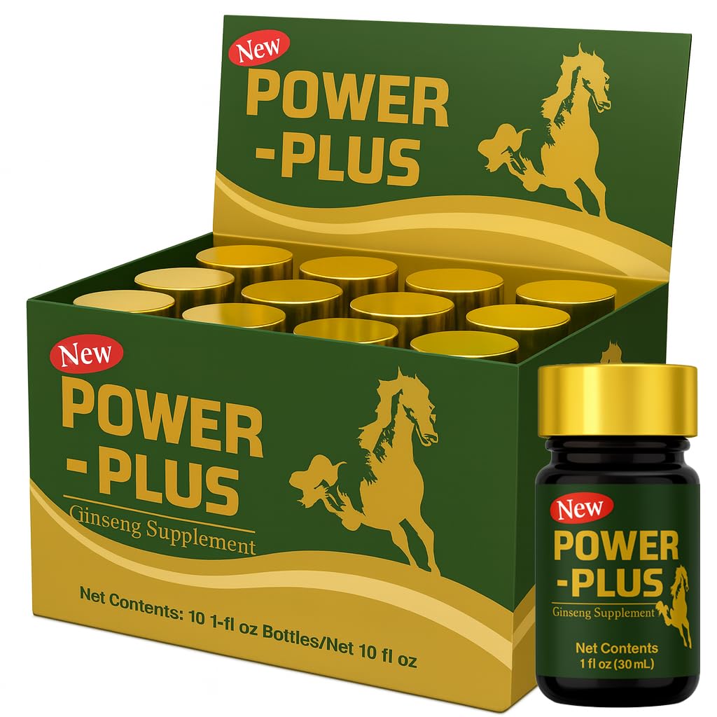 Skydia Power Plus - 10 Bottles Power-Plus Botanical Blend Liquid Supplement (1 FL OZ) Korean Ginseng Extract Ginseng Supplement Natural Men Tonic Ginseng Root Korean Red Ginseng Drops SkydiaAu supplements