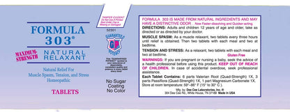 Dee CEE Labs Formula 303 Maximum Strength Tablets, 45 Tablets; All-Natural containing Dee Cee LaboratoriesUS supplements