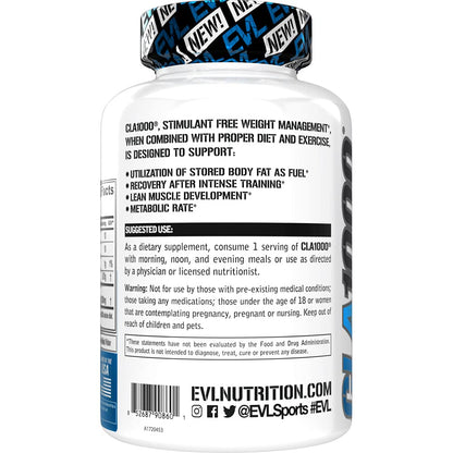 Conjugated Linoleic Acid CLA Pills - CLA 1000mg Diet Pills to Support Weight Loss Fat Burning EvlutionUS supplements