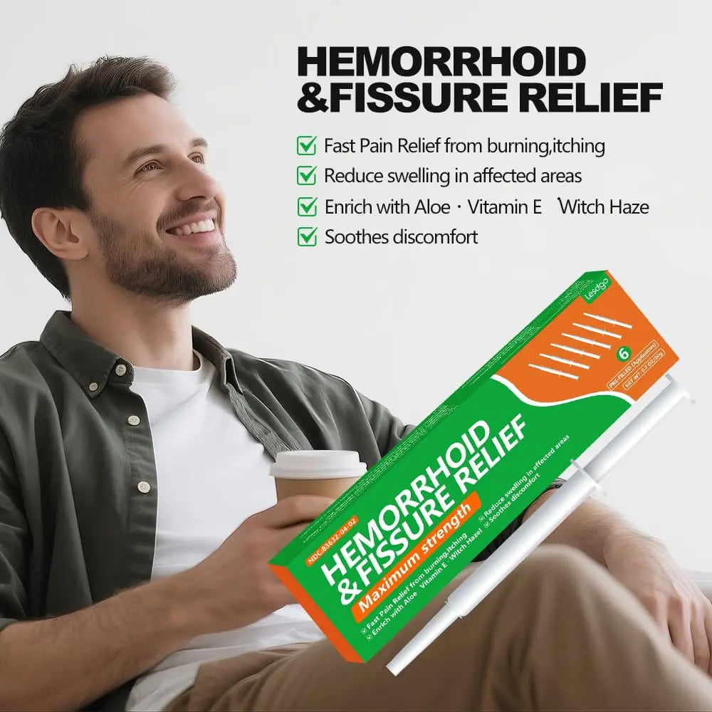 Lesdgo Hemorrhoidal Ointment(6 Pre-Filled),Hemorrhoid and Fissure Cream Witch Hazel Maximum Strength Pain Relief,for Itching and Swelling LesdgoAu supplements