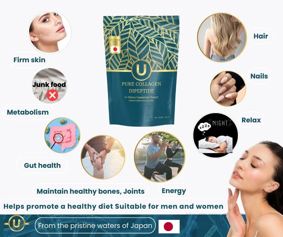 U+ Pure Collagen Dipeptide Supplement - Advanced Hydrolyzed Collagen Powder for Skin, Hair U+ Pure CollagenAu supplements