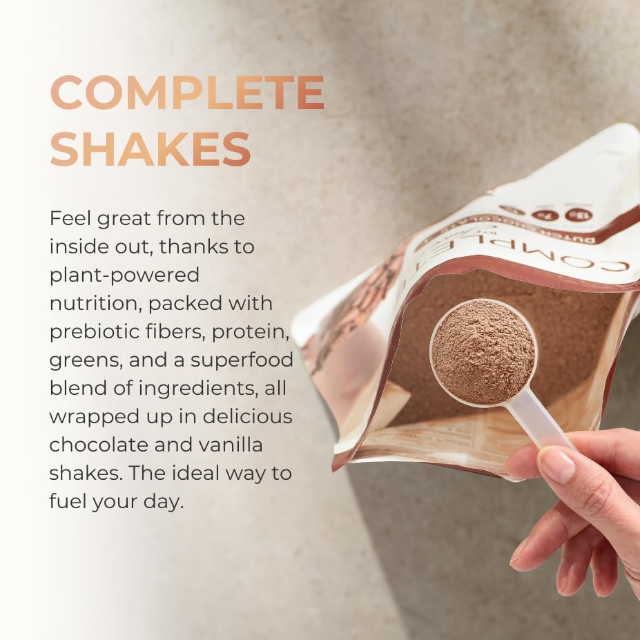 Complete by JuicePlus+ Dutch Chocolate Shakes - Plant-Based Nutrition - Whole Food Based Shake Powder with Protein, Fiber & Prebiotics - 30 Servings (2 Pouches, 15 Servings Each) Juice Plus+Au supplements