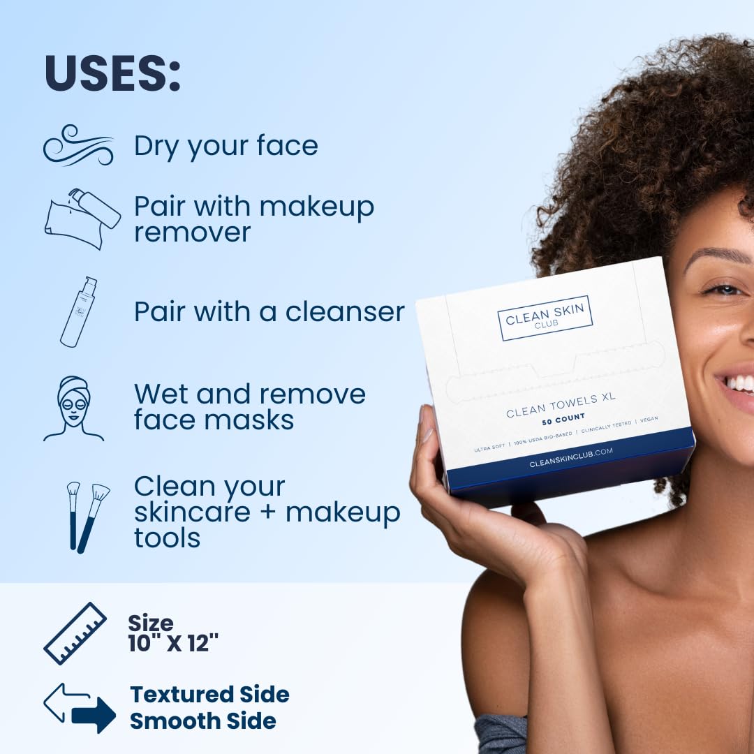Clean Skin Club Clean Towel XL, 100% USDA Biobased Dermatologist CLEAN SKIN CLUBAu supplements