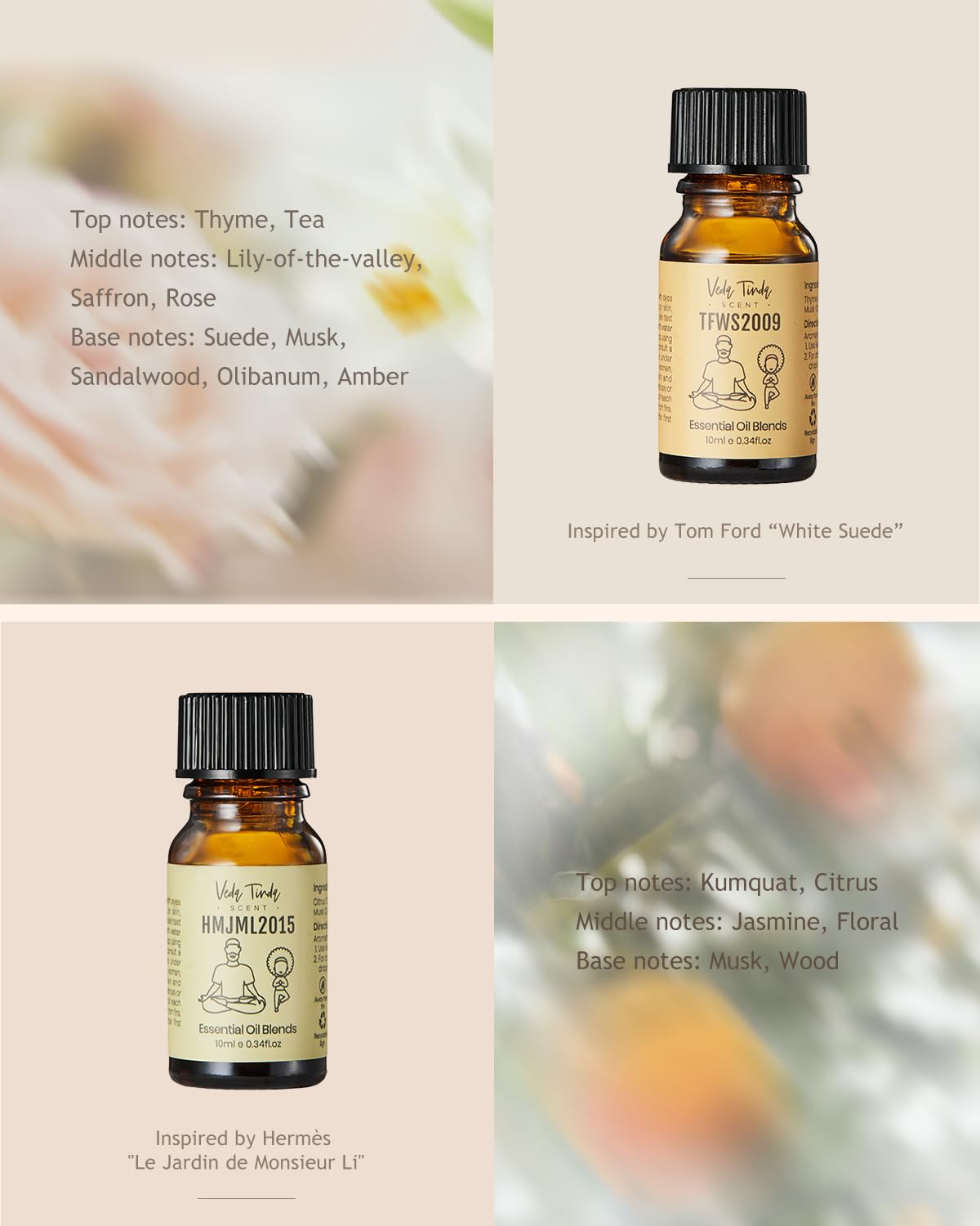 VTS Waterless Diffuser with Classic Perfume Scent Essential Oils Set, Perfume Collection VEDA TINDA SCENTAu supplements