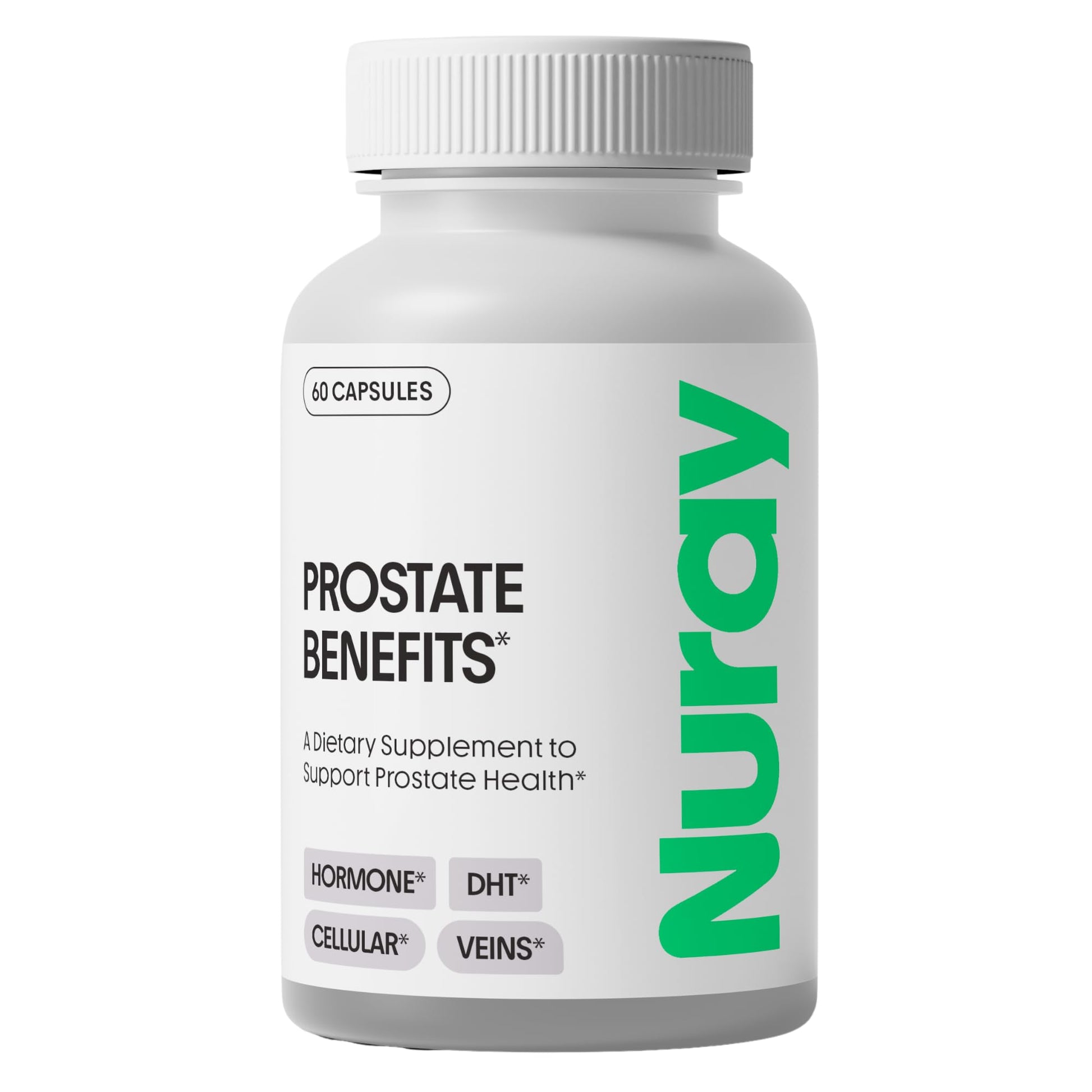 Nuray Prostate Support Supplement for Men and Women with Saw Palmetto, Vitamin C, Vitamin E, Zinc, Stinging Nettle & Alpha Lipoic Acid - 60 Vegetarian Capsules NurayAu supplements