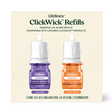 Lifelines ClickWick Essential Oil Blend 2-Pack: in Bloom and Citrus Grove, for Lifelines ClickWick Essential LifelinesAu supplements