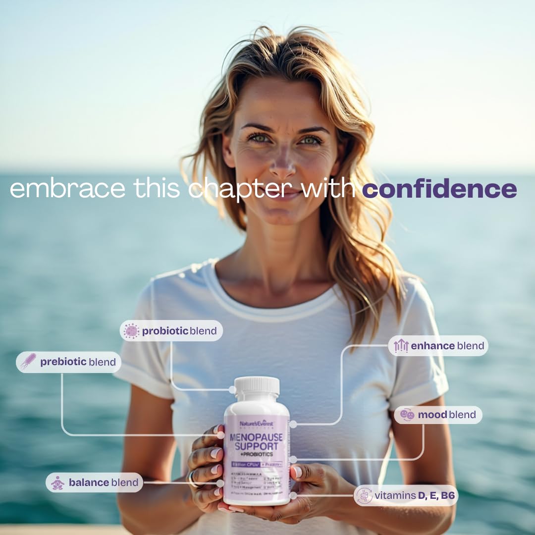 Complete Menopause Supplement for Women – Supports Hormone Balance, Hot Flashes, Night Sweats & Mood – with DIM, Black Cohosh, Dong Quai, Chasteberry, Pre & Probiotics – 90 Capsules – Made in USA Nature's EverestAu supplements