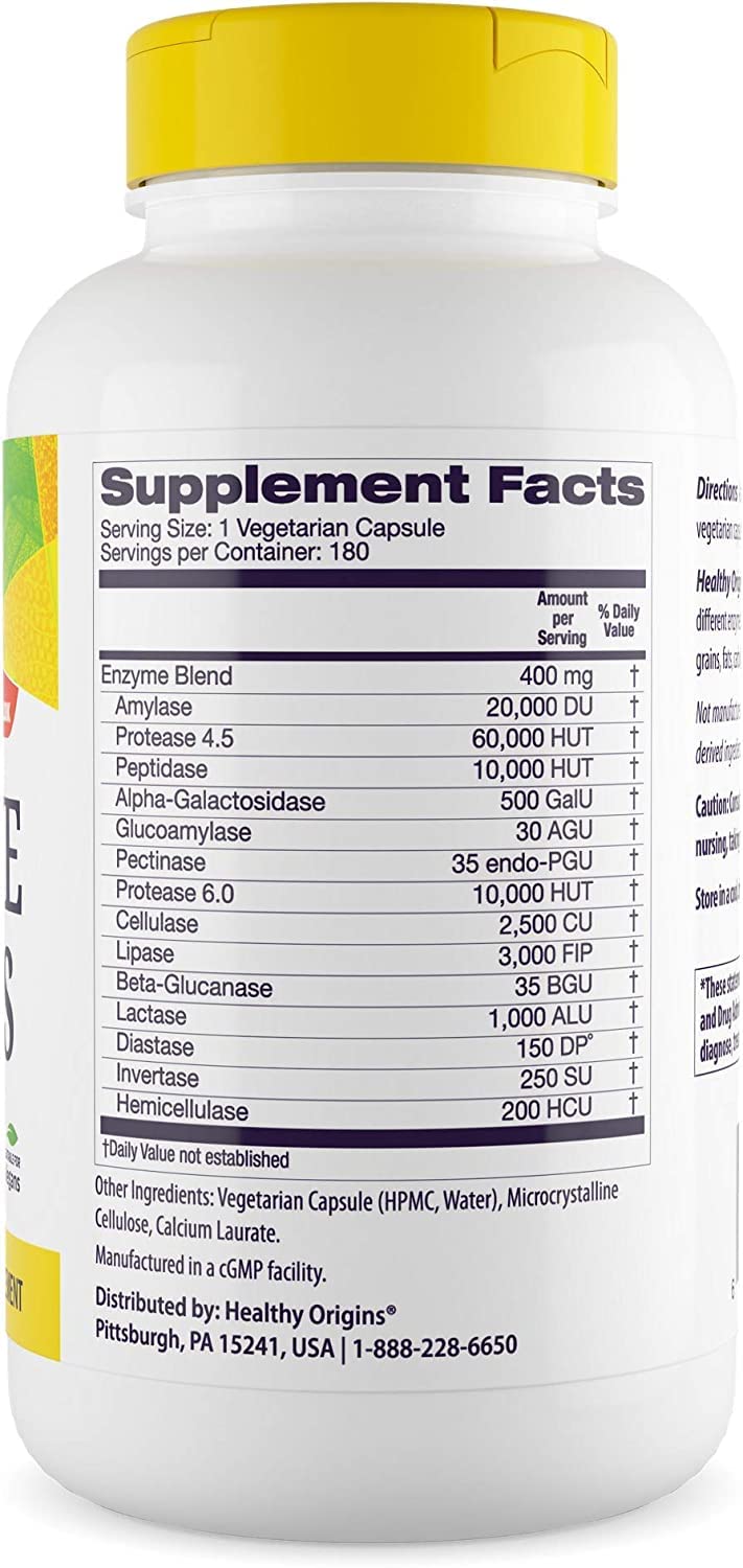 Healthy Origins Digestive Enzymes (NEC) Broad Spectrum - with Protease Healthy OriginsUS supplements