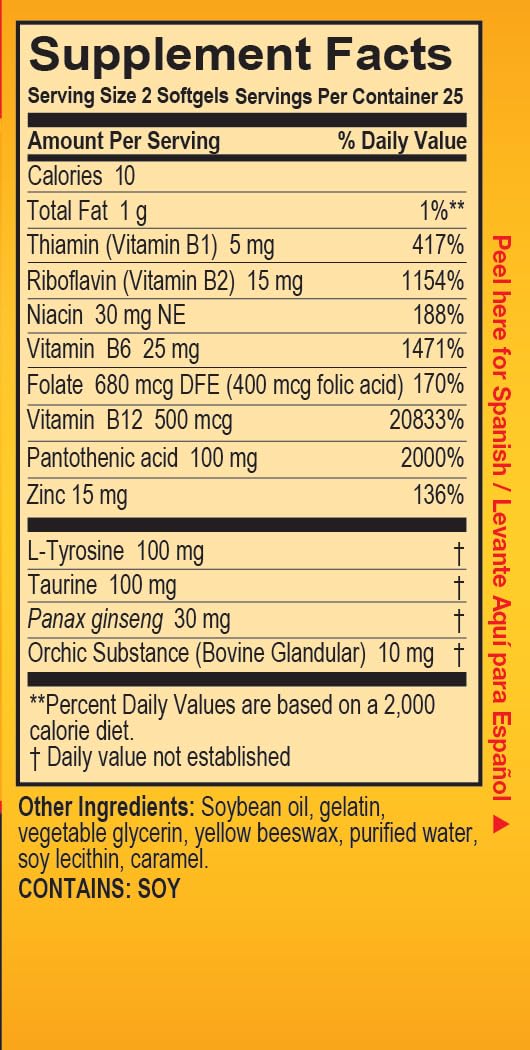 Super Macho Dietary Supplement with High Potency Zinc & 7 B Vitamins, No Preservatives, Sugar or Caffeine, Made in USA, 50 Softgels (3 Pack) Super MachoAu supplements