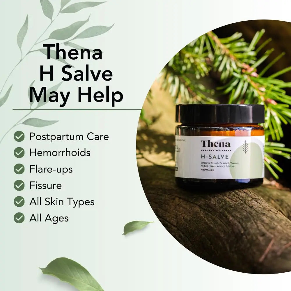 Intense Hemorrhoid Treatment Natural Hemorrhoid Relief Cream, Max Strength Herbal Anal Fissure Relief Ointment with Organic Witch Hazel for Postpartum Piles, Best with Thena Sitz Bath Soak Women Men THENA Natural WellnessAu supplements