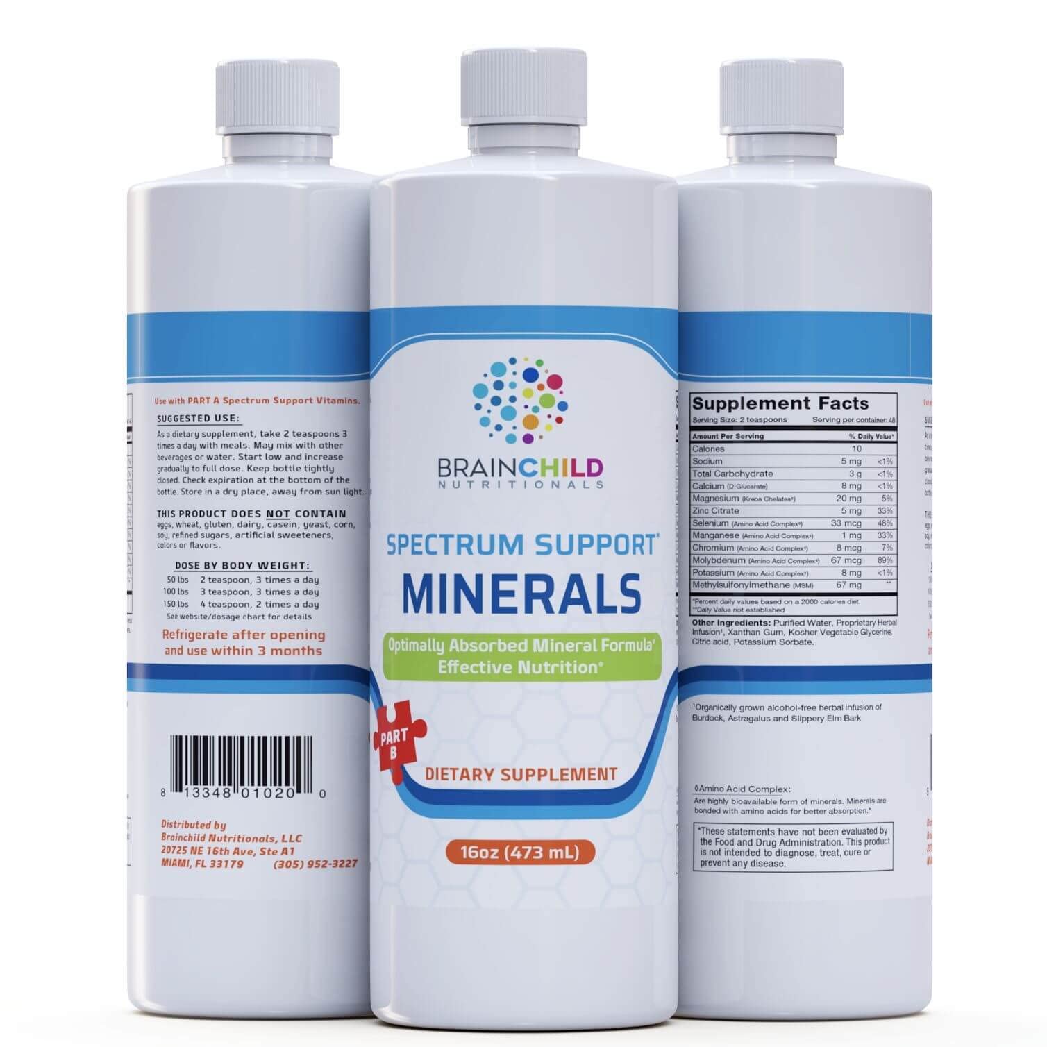 BrainChild Nutritionals Spectrum Support Minerals Liquid Supplement for Autism - Well Absorbed for Kids & Adults on the Spectrum, Ultra-Colloidal Suspension, Casein-Free, Unflavored 16oz BrainChild NutritionalsAu supplements
