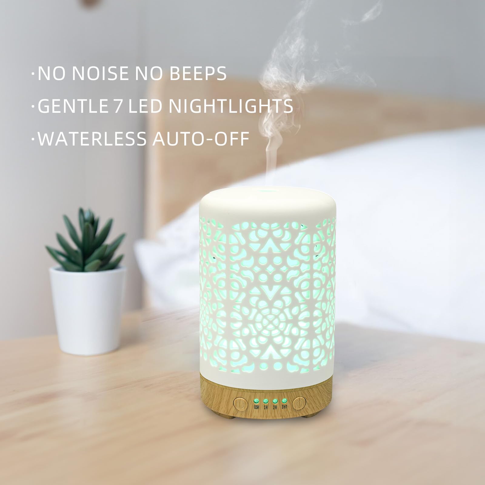 Essential Oil Diffusers, 100ml White Ceramic Diffuser with 7 LED Lights,Ultrasonic Aromatherapy homnasAu supplements