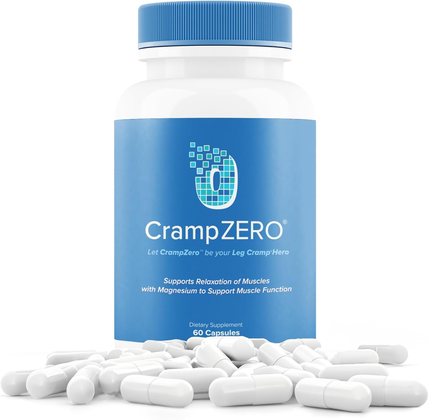 CrampZero Magnesium for Leg Cramps at Night – Potassium Magnesium Supplement with Calcium and Vitamin D3, Supports Muscle Relaxation and Function, Night Leg Cramps Relief, 60 Capsules CrampZeroAu supplements