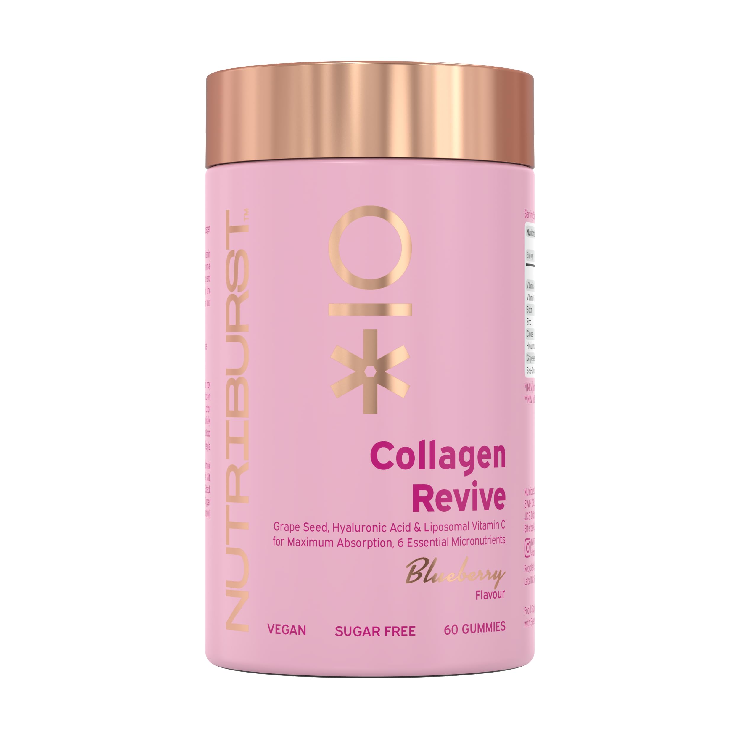 Nutriburst - Vegan Collagen Revive Gummies - Biotin (100µg), Hyaluronic Acid (100mg) + Vitamin C (80mg) NutriburstAu supplements
