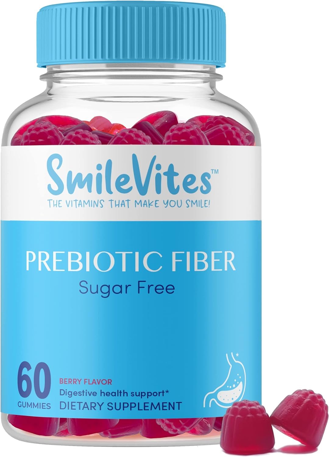 SmileVites Prebiotics Fiber Gummy Digestive Health - Vegan Friendly, GMO Free, Kosher Heartland PharmaUS supplements