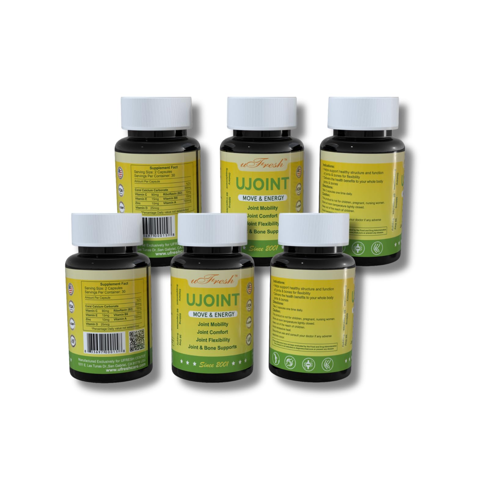 UJoint Move & Energy Joint Flexibility and Mobility Dietary Supplements, 30 Day Supply, 60 Capsules (1) uFreshAu supplements
