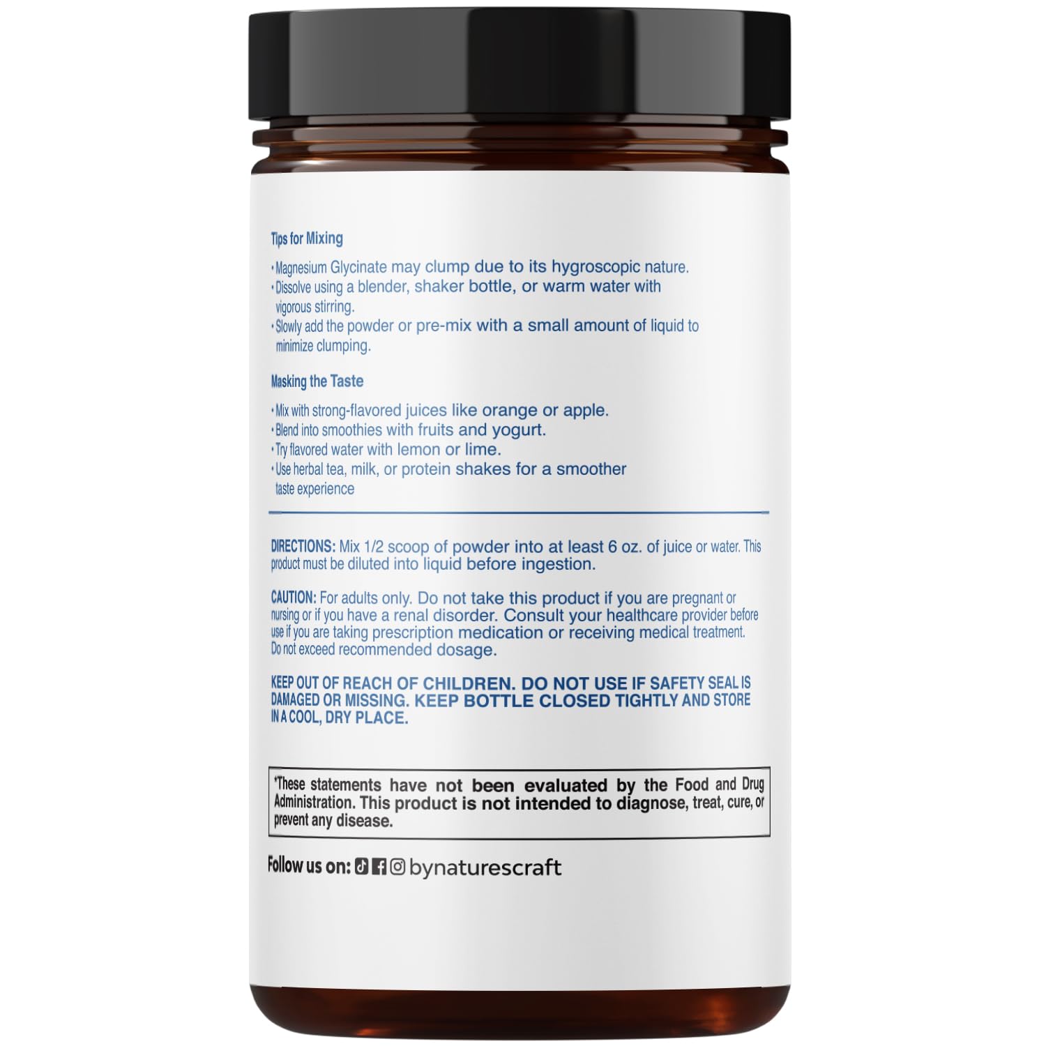 Potent Magnesium Glycinate Powder 400mg - Calm Magnesium Powder Bulk for Muscle Relax, Calm & Sleep Support for Adults - Glycinate Mag Soothe Vegan & Non-GMO Supplement - 1 Pack Natures CraftAu supplements