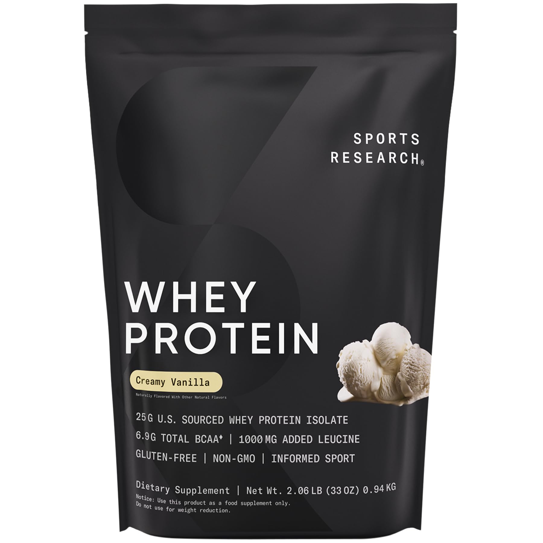 Sports Research Whey Protein Isolate - Sports Nutrition Protein Powder 25g per Serving Sports ResearchUS supplements