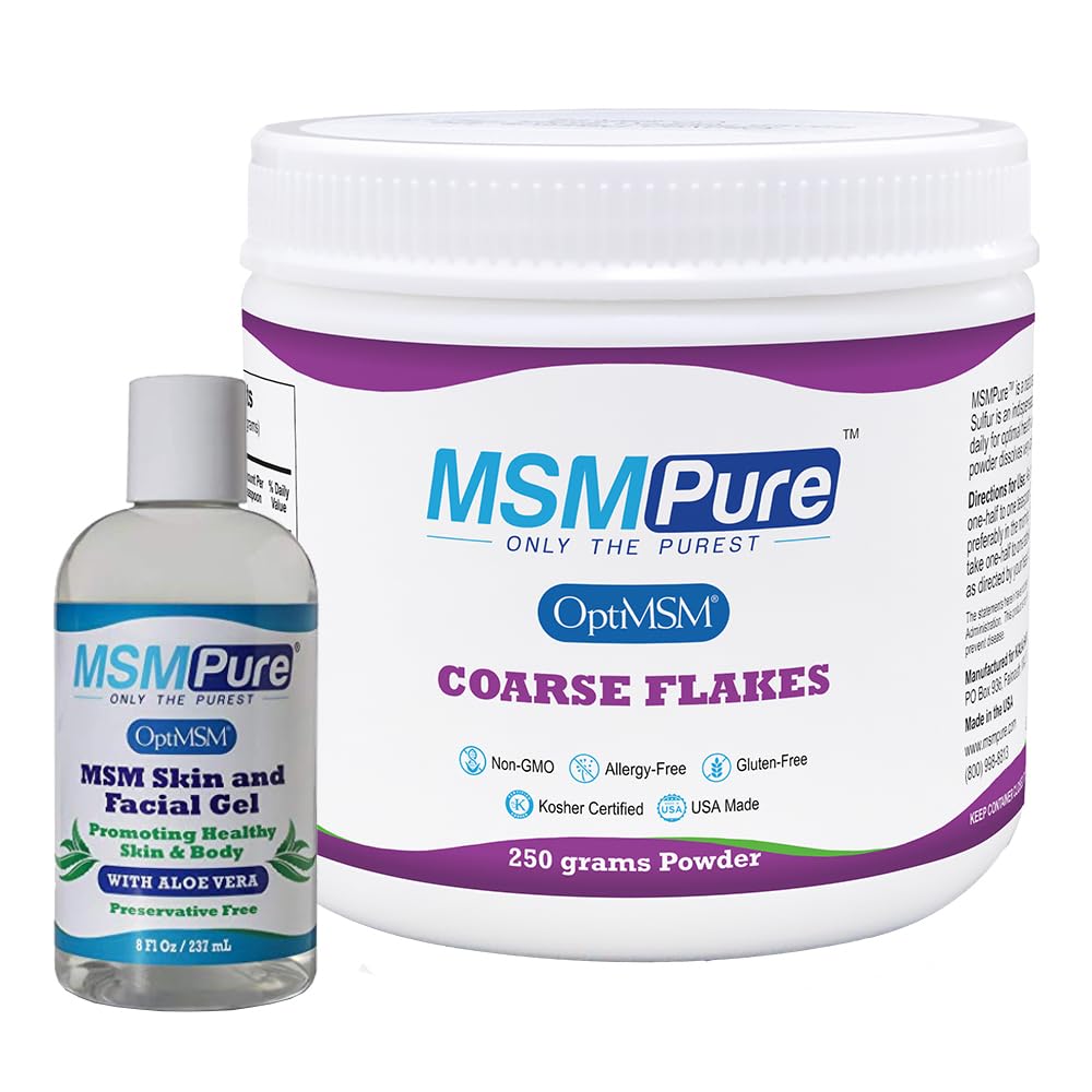 KALA HEALTH MSMPure MSM Coarse Flakes 8.8oz and MSM Gel With Organic Aloe 8oz Bundle KALA HEALTHAu supplements