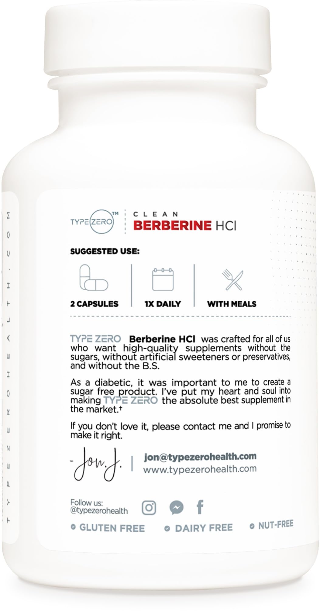 Type Zero Berberine HCL 1200mg 60 Capsules - Clean, Non-GMO, Gluten Free Supplement Type ZeroUS supplements