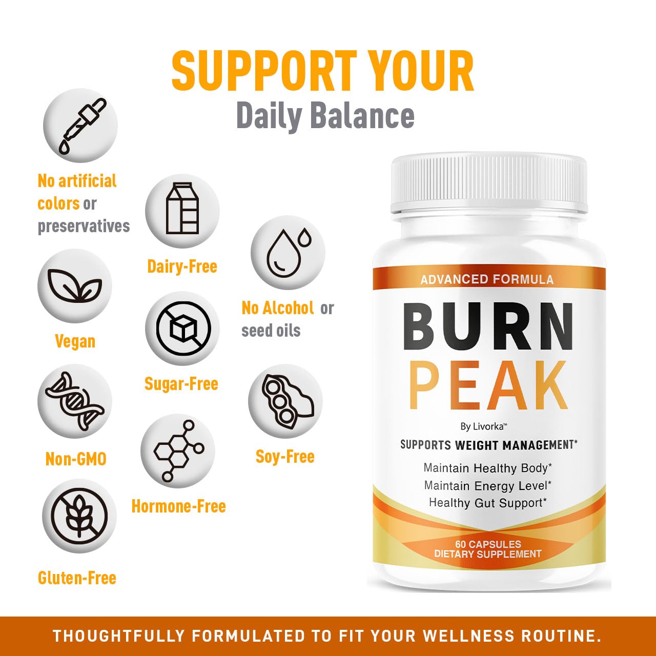 (3 Pack) Burn Peak Capsules - Official BurnPeak Weight Pills Advanced Premium Support, All Natural Burn Peak Pink Salt Trick Supplement for Overall Health & Wellness Reviews, 180 Capsules for 3 Months LIVORKAAu supplements
