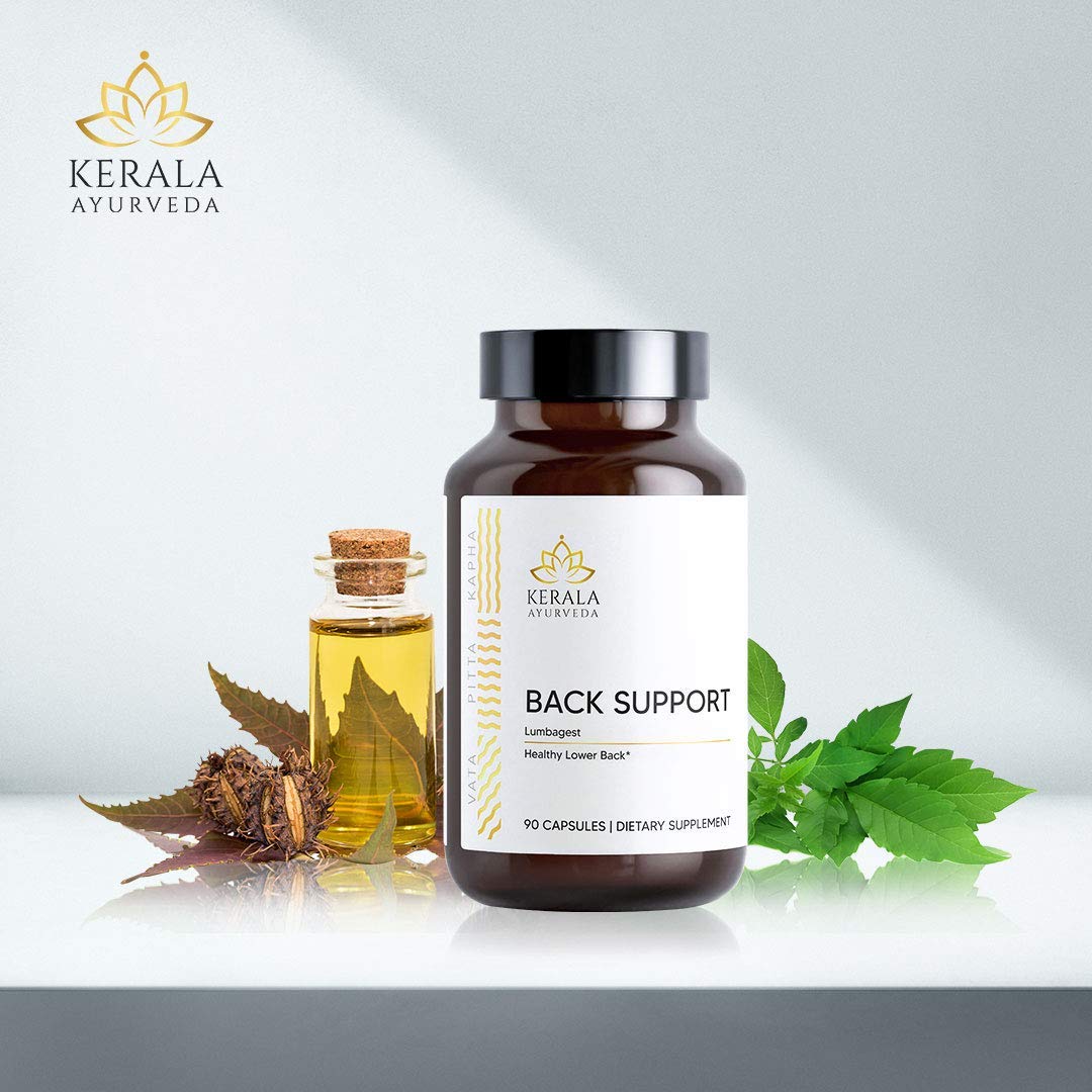Kerala Ayurveda Back Support Herbal Capsules - Eases Occasional Discomfort of Lower Back & Supports Normal Movement of Spine, 90 Count Kerala AyurvedaAu supplements