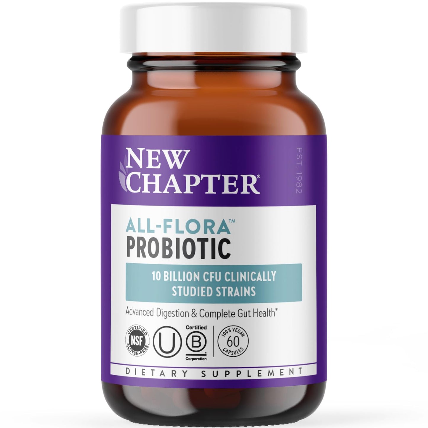 New Chapter Probiotic All-Flora - 60 ct (2 Month Supply) for Advanced Digestion New ChapterUS supplements