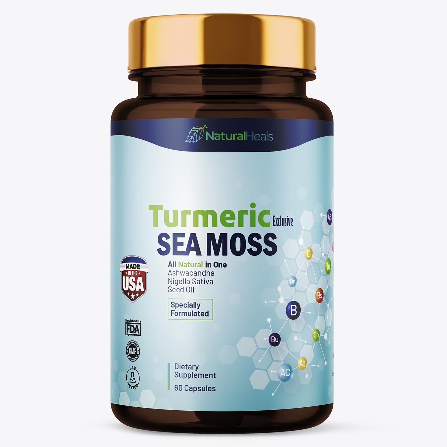 Natural Heals Sea Moss 3000mg: Black Seed Oil 2000mg Ashwagandha 1000mg Turmeric Natural HealsAu supplements