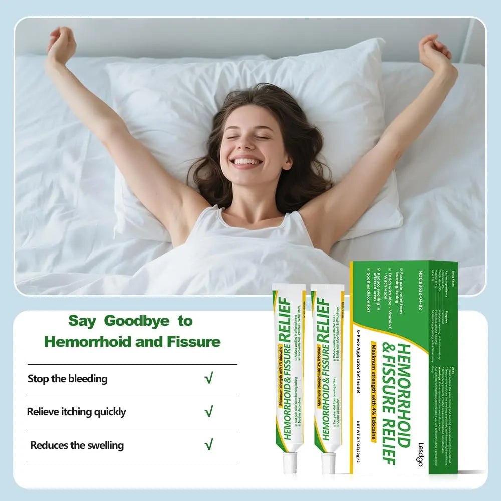 Lesdgo Hemorrhoidal Ointment(2 Pack),Hemorrhoid and Fissure Cream Witch Hazel Maximum Strength Pain Relief,for Itching and Swelling LesdgoAu supplements