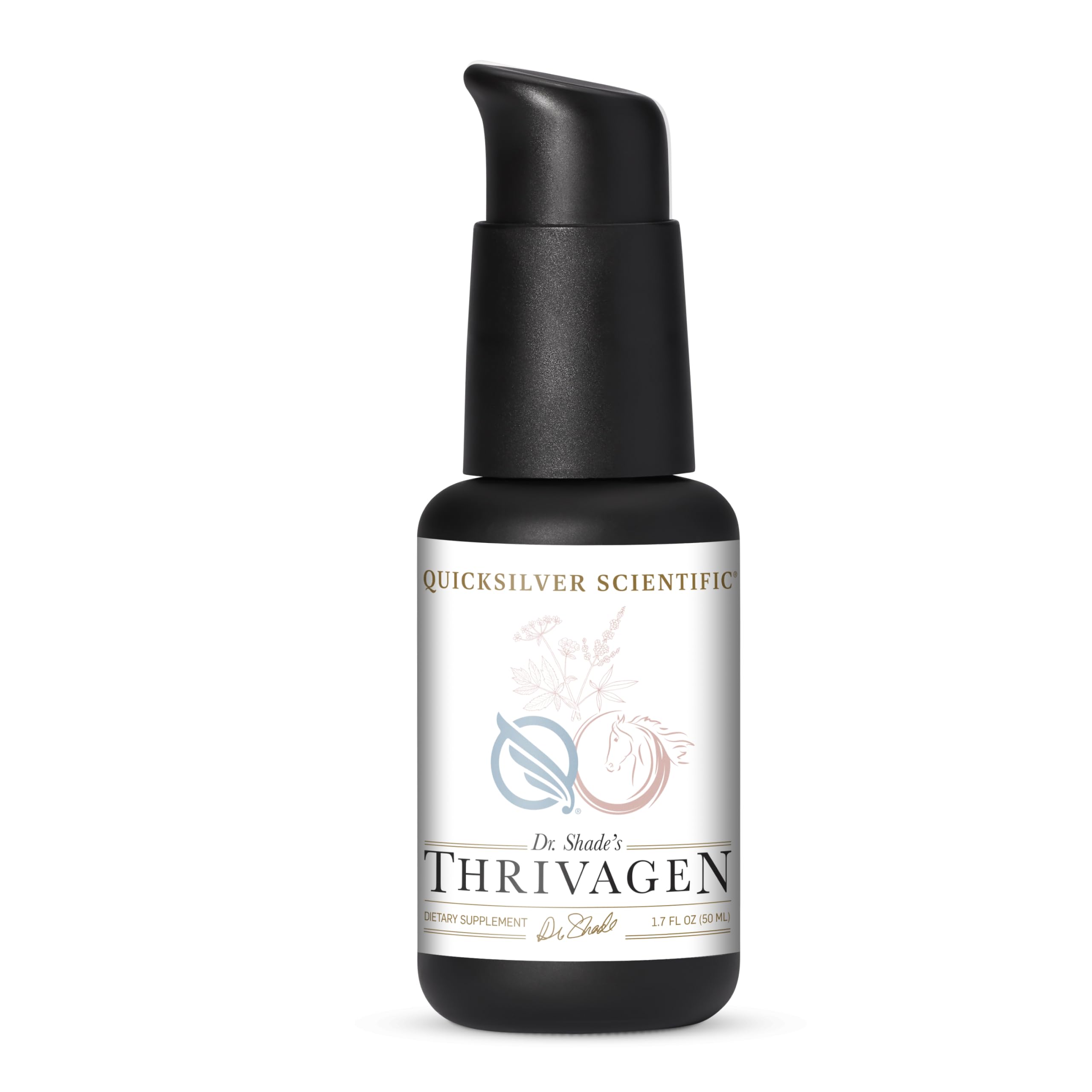 Quicksilver Scientific Thrivagen - Women's Health Supplement with 15 Energy, Hormone Balance & Adrenal Support Botanicals - Adaptogenic Herbs with Shatavari, Rhodiola & Maca Root (1.7oz / 50ml) Quicksilver ScientificUS supplements