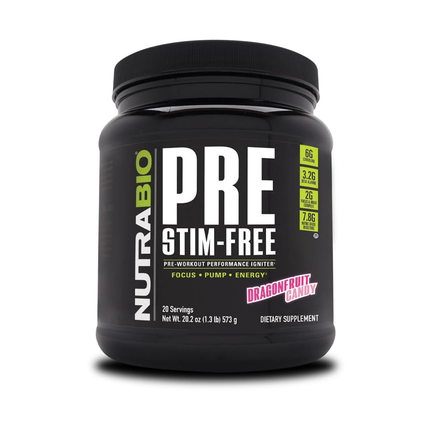 NutraBio PRE Stim Free - Caffeine Free Pre Workout Powder - Sustained Energy, Mental NutraBioUS supplements