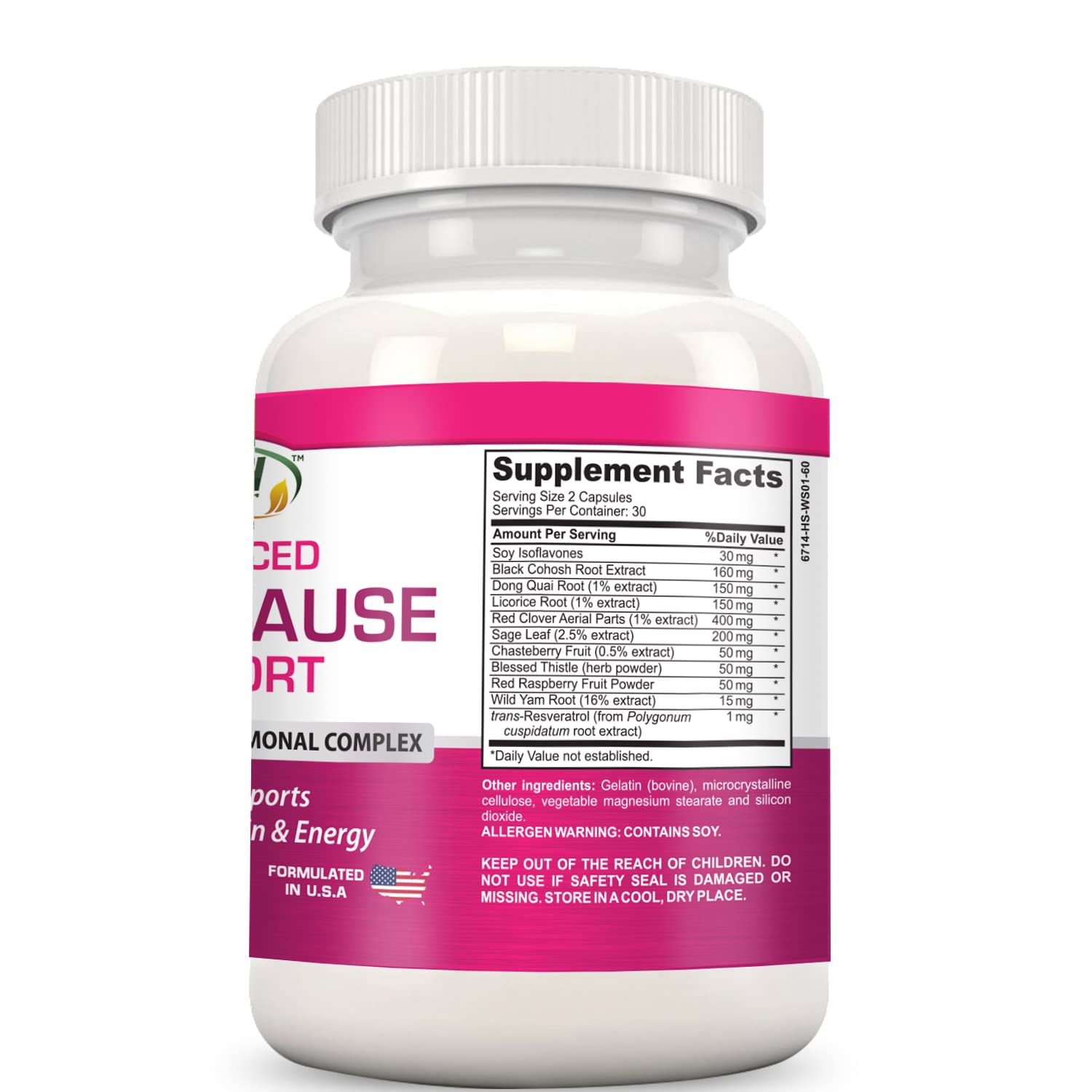Advanced Menopause Support - Natural Female Hormonal Complex for Hot Flashes, Mood Swings & Vaginal Dryness - Black Cohosh, Soy Isoflavones & Herbal Extract Formula - Does Not Include Hormones Gold BannerAu supplements